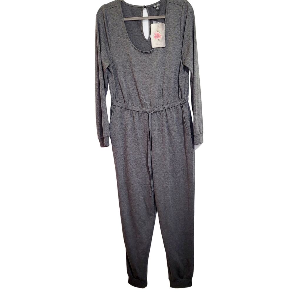 Lily Rose grey drawstring waist jumpsuit Size XL minimal Loungewear casual